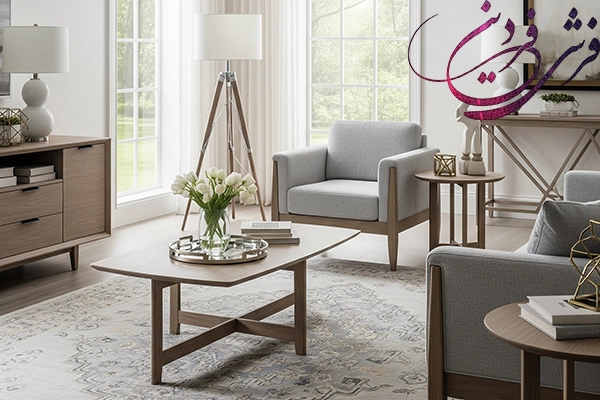Neutral color matching carpet and sofa